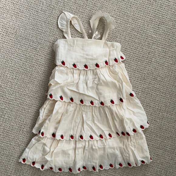 NWT 6-7 and 3T Hanna Andersson Strawberry Maxi Dress - Picture 1 of 6